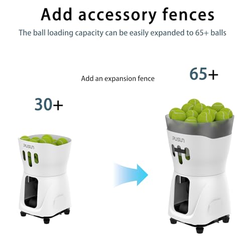 PT-MINI PRO-Tennis Ball Machine - APP Controlled, 65+ Ball Capacity, 8-60km/h Speed Adjustment, 3-5 Hours Battery Life, Lightweight Design, Ideal for Beginner Training - color: White
