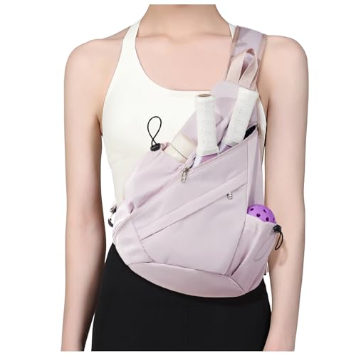 SEAFEW Sports Pickleball Bag, Waterproof Crossbody Backpack for Pickleball, Tennis, Racketball, and Travel for Men and Women, Purple - color: A1-purple