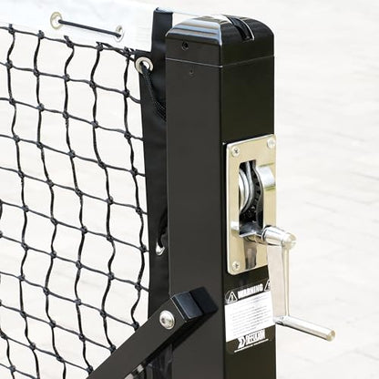 USAPA/IFP Portable Pickleball Net with Wheels-Heavy-Duty 75mm Aluminum Rust-Resistant Professional Net System for Commercial Court, Backyard, Driveway & Tournament Play