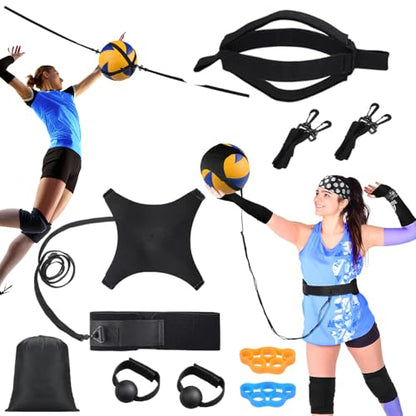 Solo Volleyball Trainer: All-in-One Volleyball Training Equipment with Rebounder for Serving, Spiking & Setting Practice Serve Trainer & Practice Gift for Beginners to Pros - style: VET02