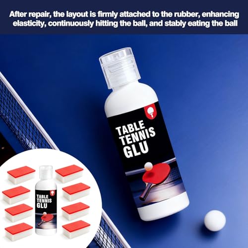 150ml Table Tennis Glue Kit - Includes 6 Sponges for Quick & Easy Table Tennis Rubber Replacement