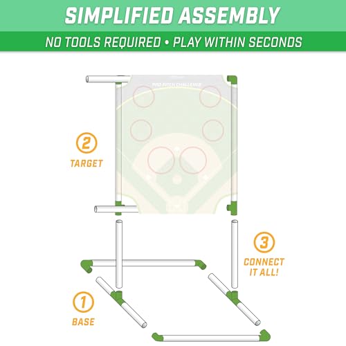 GoSports Football & Baseball Toss Games Available in Football Red Zone Challenge or Baseball Pro Pitch Challenge Choose Between Backyard Toss or Door Hang Targets - style: Baseball Toss