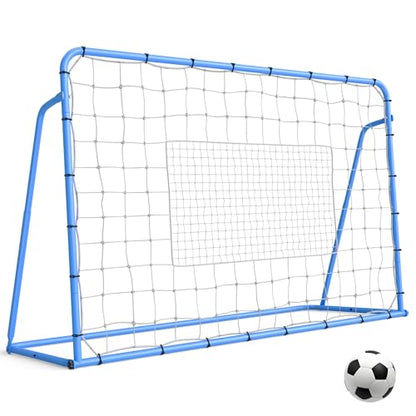 GarveeLife 6X4 Ft Adjustable Soccer Rebounder Net, Heavy Duty Soccer Rebound Net with Iron Frame, Rust Resistant, Football Training Equipment for Backyard/Field, Easy Assembly - color: Blue, size: 6x4
