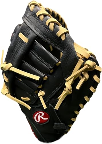 Rawlings Select PRO LITE Youth First Base Mitt 11.5" & Catcher’s Mitt 32" Blonde/Black | Lightweight Leather | Easy Break-in | Right Hand Throw - size: 11.5" | First Base