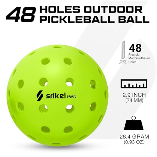 Pickleball Balls-USAPA Approved Outdoor/Indoor Pickleballs,Seamless Roto-Molded Design for Durability,Crack-Resistant 40-Hole Pickle Ball for Beginner Intermediate Pro Player,6/12/36/50/100Pack
