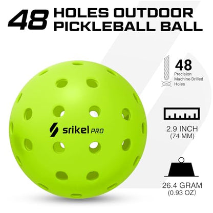 Pickleball Balls-USAPA Approved Outdoor/Indoor Pickleballs,Seamless Roto-Molded Design for Durability,Crack-Resistant 40-Hole Pickle Ball for Beginner Intermediate Pro Player,6/12/36/50/100Pack