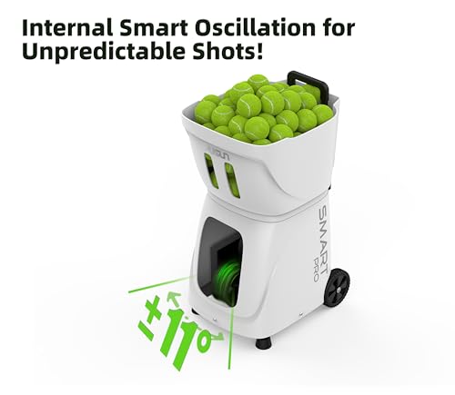 PUSUN｜PT-MAX C Flagship Tennis Ball Machine:App Control,12 Drills, Internal Oscillation,87 MPH,6-Level Spin,28-Spot,6-8H Battery, 39.6 lbs Portable, for Tennis/Padel,Training, Practice,Beginners,Pros