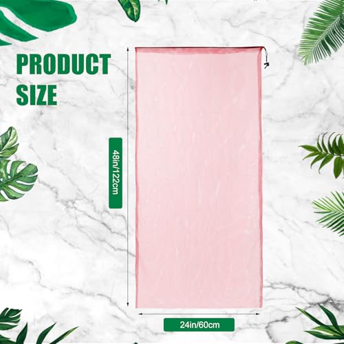 6 Pcs large Mesh Bag 24 x 48 inch Ball Mesh Drawstring Storage Sports Equipment Bag for Balls Beach - color: Red