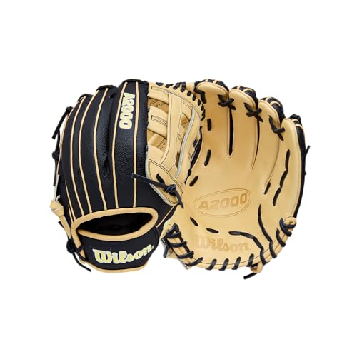 Wilson | 2026 | A2000 Classic | Baseball Gloves + Mitts | Sizes 11.5" - 12.75" | Right + Left Hand Throw | Multiple Styles - color: Black/Blonde, size: Infield - 12"