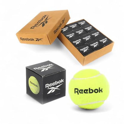 Reebok Tennis Balls for Cricket (Pack of 12) | Ideal for Tournament, Street & Gully Cricket | Durable Practice Balls for All Grounds