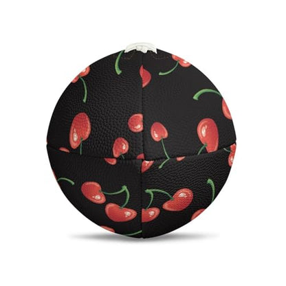 SYtrade Recreational Football Game Footballs PU Composite Leather Footballs for Training Indoor Outdoor - color: Red Cherry Black