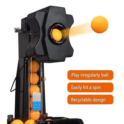 9 Different Frequencies and Speeds Ping Pong Robot, Wireless Remote Trainer Ping-Pong Machine, Top Version Ping-Pong Practice for Practice