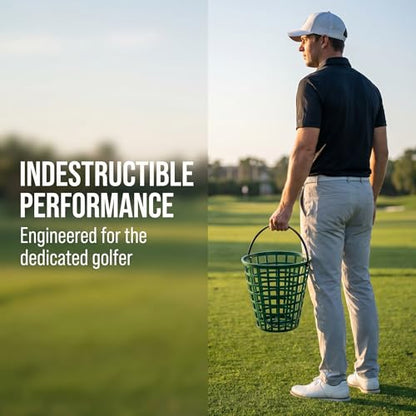 Heavy Duty Golf Ball Field Basket, Golf Tennis Ball Container with Handle Ball Holder Contain Storage Basket Transport Basket Stadium Accessories - Contains, Holds 100 Balls