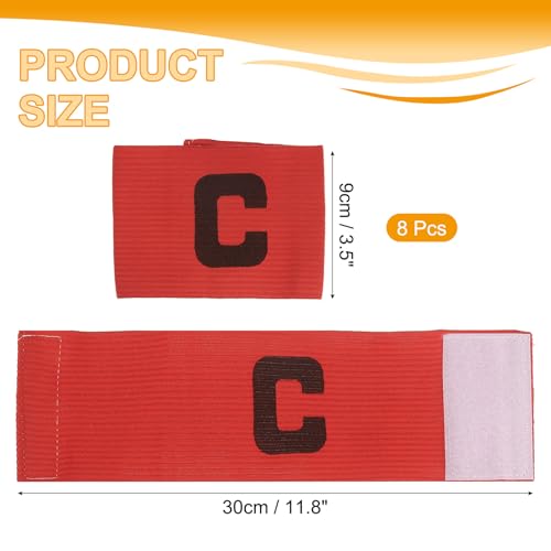 MECCANIXITY Soccer Captain Armband, Captain Arm Bands for Soccer Elastic Captain C Arm Band Sports Captain Armband for Football Team Training Youth & Adult - color: Red