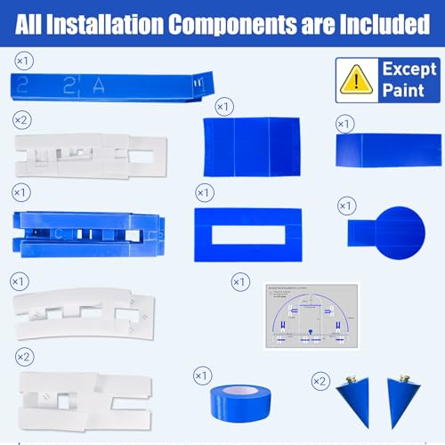Reusable Waterproof Basketball Court Stencil Kit for Concrete, Basketball Court Marking Kit, Plastic Material, Sun-Resistant NOT Paper Board, Durable,Reusable, Can be Used More Than 20 Times - style: SENIOR HIGH SCHOOL