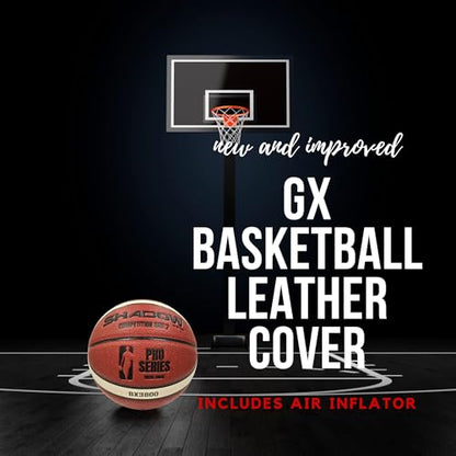 Shadow Pro Series 3800 Basketball, Size 7, Premium Competition Grade leather, Orange and Cream, Great durability. Reinforced butyl bladder. Adult Size 7, 28.5 inches. GST leather. Includes Inflator.