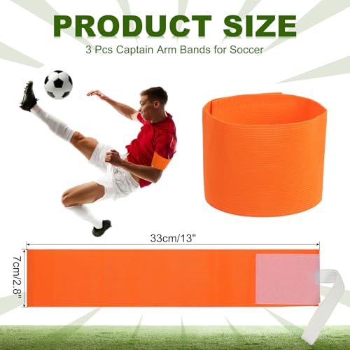 PATIKIL Soccer Captain Armband, Captain Arm Bands for Soccer Elastic Captain Arm Band Sports Captain Armbands - color: Orange