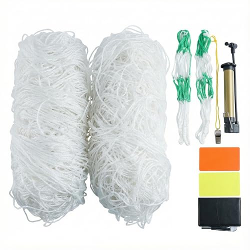 2 Pcs Soccer Replacement Goal Nets, 24x8FT, 20x6.5Ft, 10x6.5FT Polyethylene Polyester Football Net, Full Size Heavy Duty Soccer Net Set, NOT Include Posts - color: White, size: 20Ft x 6.5Ft