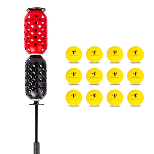 Baseball & Softball Swing Trainer and 12 Durable Foam Balls, Boost Your Bat Speed by Up to 20+ MPH, Unlock Swing Speed Increases. Great Gift for Baseball and Softball - color: Black/Red, size: Aero Bat Youth+12 Soft Training Balls