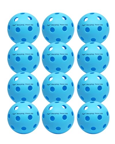 Warping Point Pickleball Balls | 26 Holes, 40 Holes | 4 Pack, 12 Pack | Meet USAPA Specifications | High Bounce Durable Practice Pickle Ball for Beginner & Intermediates | Orange, Blue, Yellow, Green - size: 12 pack