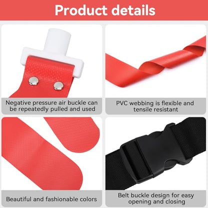 Flag Football Belts, 5 Player Adjustable Flag Football Set with Buckle Easy Tear Away Belt for Sport Team Training - color: Red