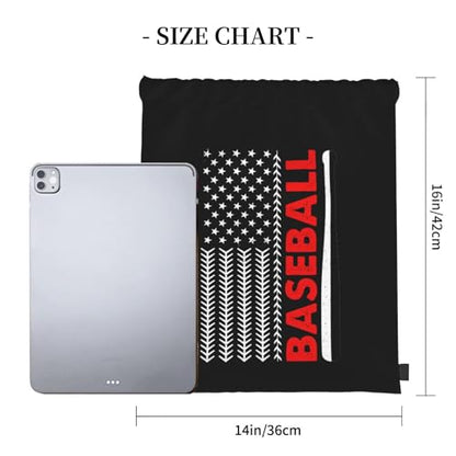 American Baseball Flag Unisex Drawstring Backpack Bag Sport Gym Travel Swim Sackpack - color: American Baseball Flag1