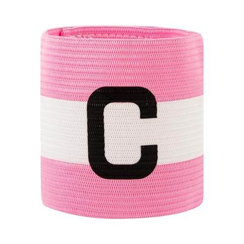1 Pieces Elastic Football Soccer Captain Armband Adjustable Outdoor Football Player Bands for Youth Adult Pink