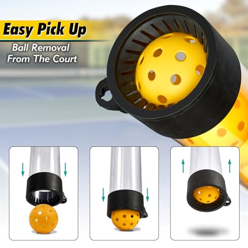 Pickleball Picker Upper Ball Holder, Pickleball Ball Picker Hopper Tube, Pickleball Pickup Tube - Lightweight Pickleball Retriever Collector with Shoulder Strap