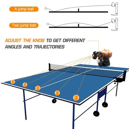 Table Tennis Robot,Automatic Ping Pong Trainer w/Wired Remote Control,36 Spin Options,User-Friendly Design for Enhanced Practice