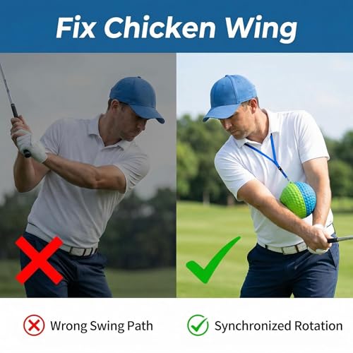 Golf Swing Training Aid Ball, Swing Corrector with Lanyard for Impact Precision & Consistent Swings, Ideal Golf Training Equipment for Men Women Juniors High-Density PU Foam