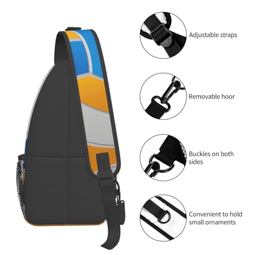 Volleyball Sling Backpack Sling Bag Crossbody Shoulder Bag Volleyball Purse Chest Bag For Men Women - color: Volleyball