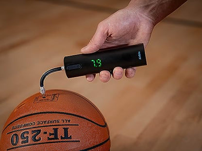Fast Electric Ball Pump with LED Pressure Gauge (Max 15PSI) for Football, Basketball, Volleyball, Rugby, Soccer, Swimming Ring etc. with Needles.