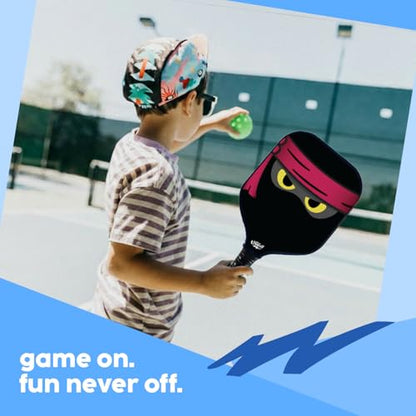 Kids Pickleball Paddle Set of 2 - Includes 2 Pickleball Paddles with 2 Balls, Lightweight, Fiberglass, Better Control, Beginner Racket, Perfect Pickleball Gift for Children Ages 4-12, Yoza