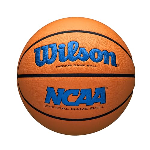 WILSON NCAA Evo NXT Official Indoor Game Basketballs - Sizes 6 and 7 - color: Royal/Orange, size: Size 6 - 28.5"