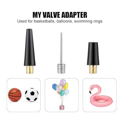 NQEUEPN 19pcs Bicycle Valve Adapter Set for Presta Schrader, Brass Bike Tire Valve Adapter Includes Ball Pump Needles Inflatable Needles Air Pump Needles Caps for Sports Balls Bikes Inflatable Device