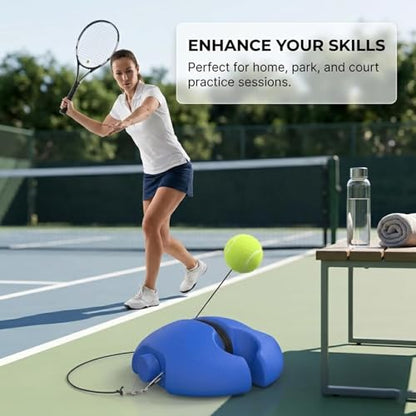 Tennis Buddy, Tennis Trainer, Solo Practice Rebound Ball with Weighted Base, PortableTennis Training Equipment for Beginners, Backyard Training Aid, Self Return Practice Tool