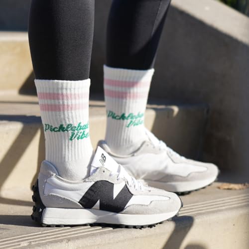 SOLE SQUAD Pickleball Socks for Women and Men – Great Pickleball Gifts and Accessories For Women - Pickleball Outfit - color: Pink Green