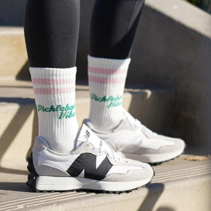 SOLE SQUAD Pickleball Socks for Women and Men – Great Pickleball Gifts and Accessories For Women - Pickleball Outfit - color: Pink Green