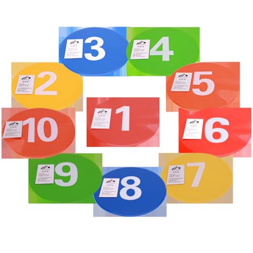 Abaodam 10pcs Football Training Markers Soccer Sign Plates for Gym Class Agility Drills Sports Practices Design Roadblock Pads