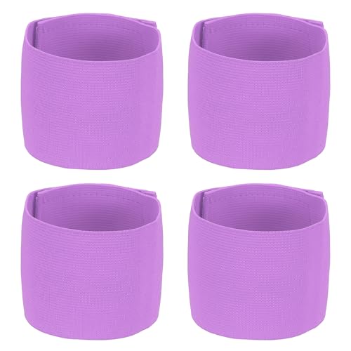 Soccer Captain Armband, Elastic Wrist Arm Bands Adjustable Player Team Leader Anti-Slip Badge Sports Accessories-Fit - color: Light Purple