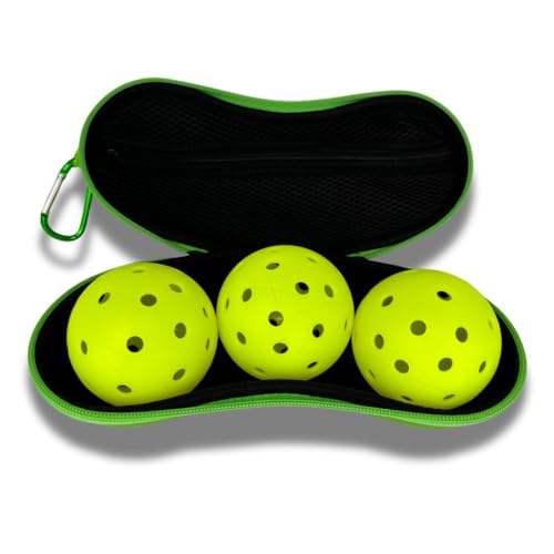 Pickleball Ball Holder – Clips to Fence or Bag, Holds 3 Balls, Zipper Pocket for Accessories, Lightweight Court Organizer