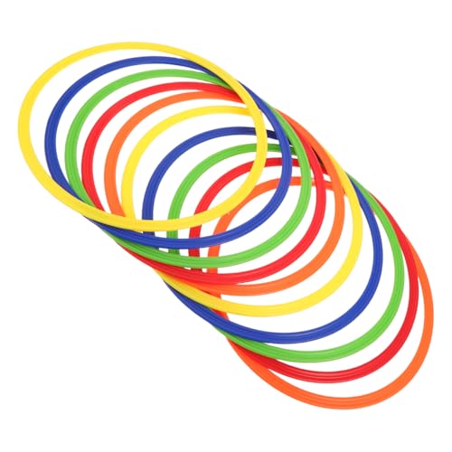 Didiseaon 10Pcs Agility Training Ring Set Plastic Football Speed Circle Soccer Drill Equipment Indoor Gym Outdoor Field Athlete Practice Footwork Workout Multi Color Hoop Tool Accessory 11.8 Inches