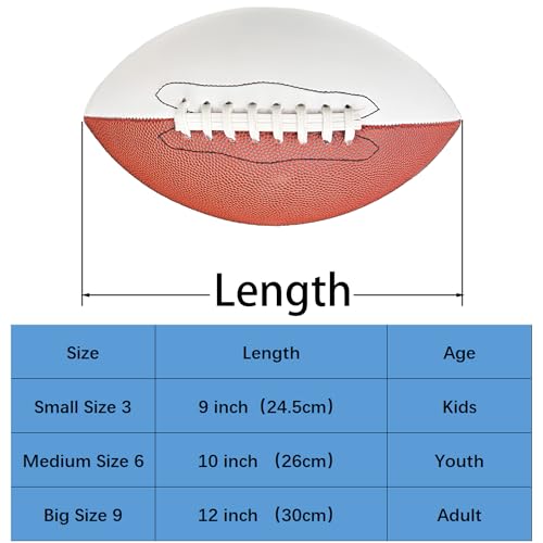 Football Half White for Autograph Leather Size 3 6 9 with Pump Needle Signature for Gift Award Souvenir Ball