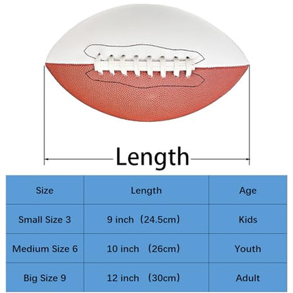 Football Half White for Autograph Leather Size 3 6 9 with Pump Needle Signature for Gift Award Souvenir Ball