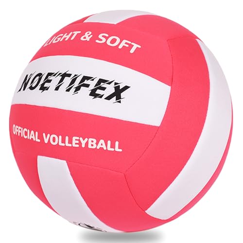 Soft Volleyball-Super Soft Fabric Light Volleyball for Indoor Practice Safe and Quiet Kids Youth Beginners House Yard Training Practice Games(Deflated) - color: Red,white