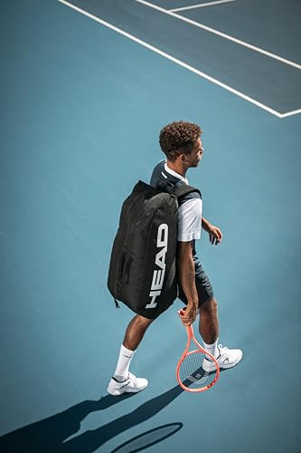 HEAD Base Racquet Bag M (6R) - Tennis Bag for 6 Racquets with Backpack Straps, Durable Reinforced Construction, Accessory Pocket - Ideal for Intermediate and Beginner Players