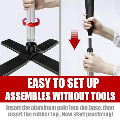 TARUMG Portable Batting Tee for Baseball/Softball, Height Adjustment from 25-47 inches, Heavy Duty Baseball Tee with Detachable Rubber Top, Easy Assembly Hitting Tee for Kids/Youth/Adults - style: Plus Set&Silver 25‘’-47‘’