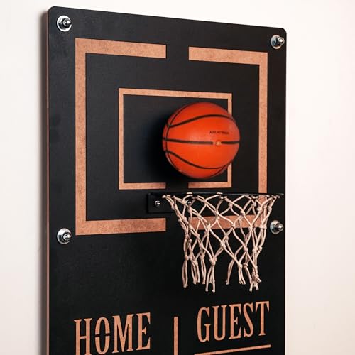 Archtwain Basketball Hoop Metal Wall Decor, Wall Mounted Game Room Office Playroom Wall Art, Metal Wall Art, Office Decor, Extraordinary Gift (Craft, Large)