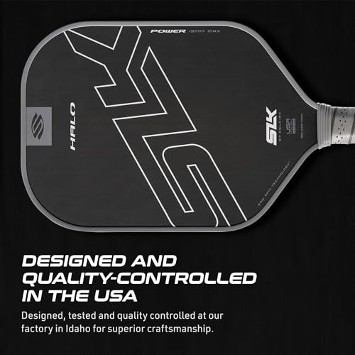 Selkirk Sport SLK Halo Raw Carbon Fiber Pickleball Paddle | Power, Pro and Control Pickleball Paddles | T700, 18K Ultraweave, Aramid Fiber LinkWeave | Designed & Controlled in USA - color: Power | Gray | 2025, size: Max (All - Around Paddle)
