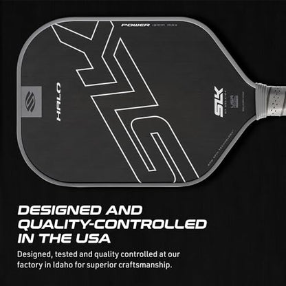 Selkirk Sport SLK Halo Raw Carbon Fiber Pickleball Paddle | Power, Pro and Control Pickleball Paddles | T700, 18K Ultraweave, Aramid Fiber LinkWeave | Designed & Controlled in USA - color: Power | Gray | 2025, size: Max (All - Around Paddle)